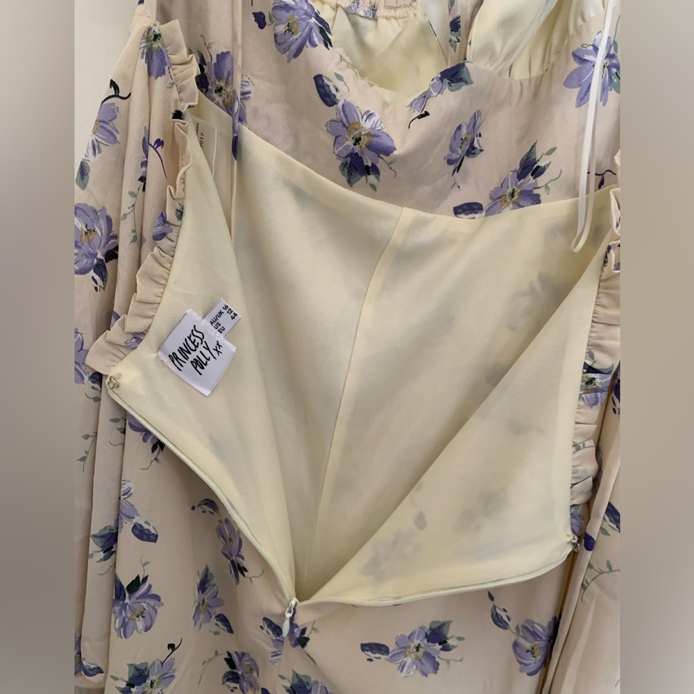 NWOT Princess Polly Yellow Purple Clementine Floral TieBack Romper Playsuit - 12 - Picture 8 of 9